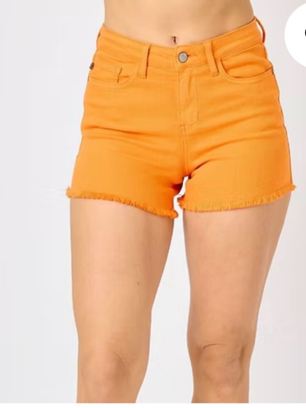 JUDY BLUE‎ Orange Frayed Hem Denim Shorts Size 3XL Stretchy!